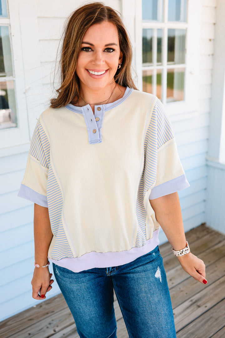 Claire Colorblock Henley Top