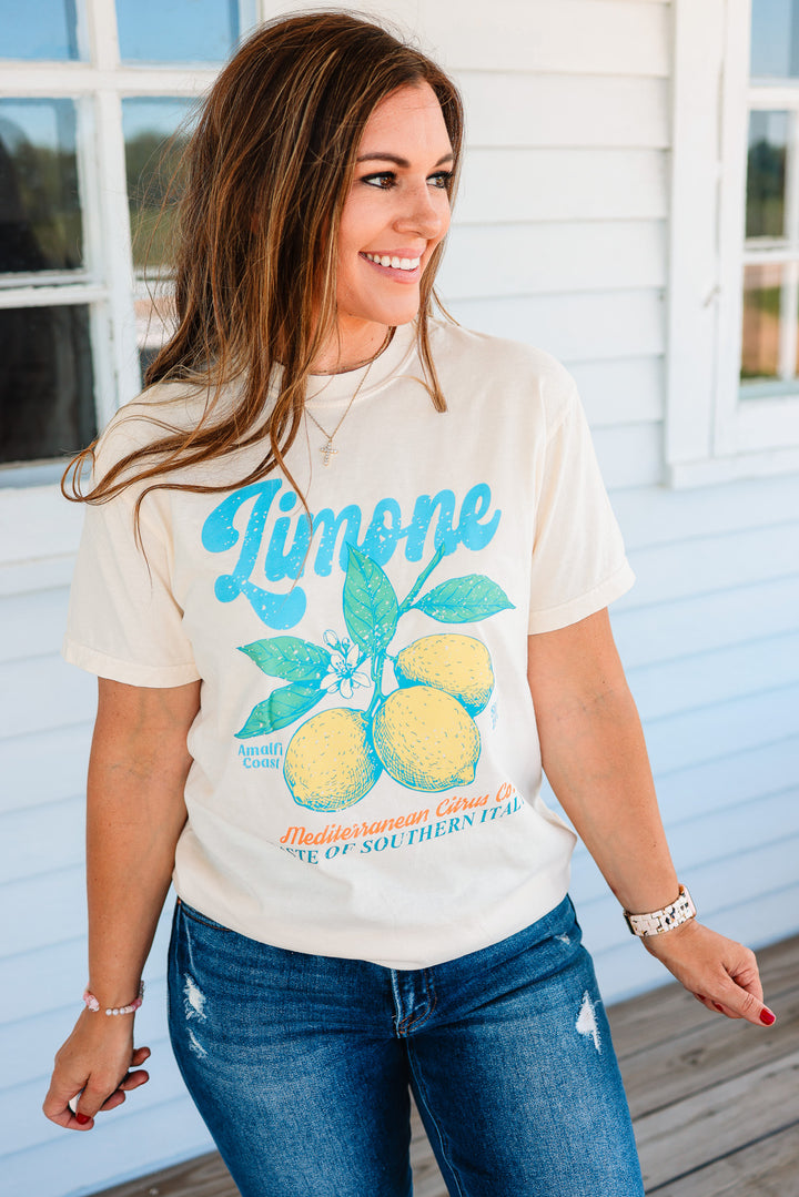 Limone Retro Fruit Market Graphic Tee - Ivory