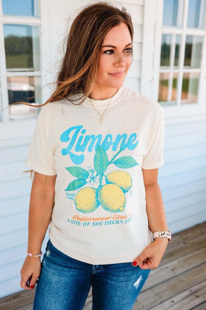Limone Retro Fruit Market Graphic Tee - Ivory