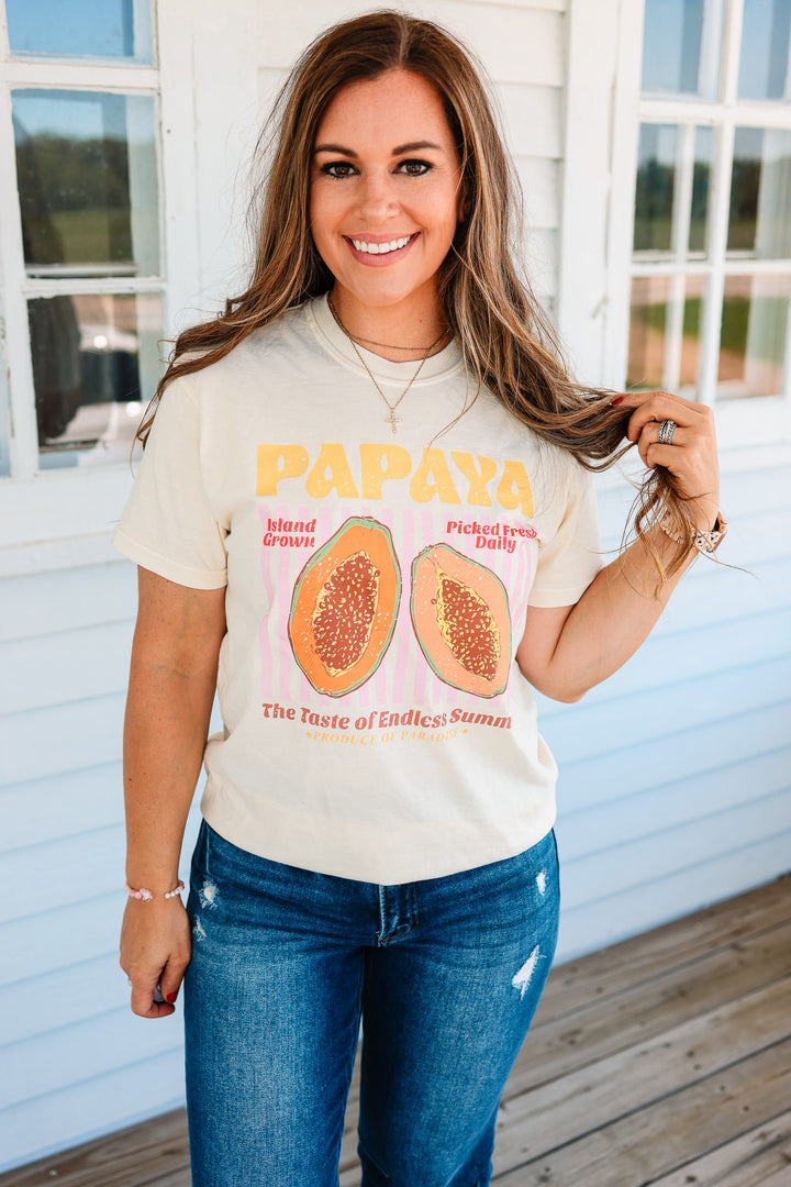 Retro Fruit Market Graphic Tees - Ivory