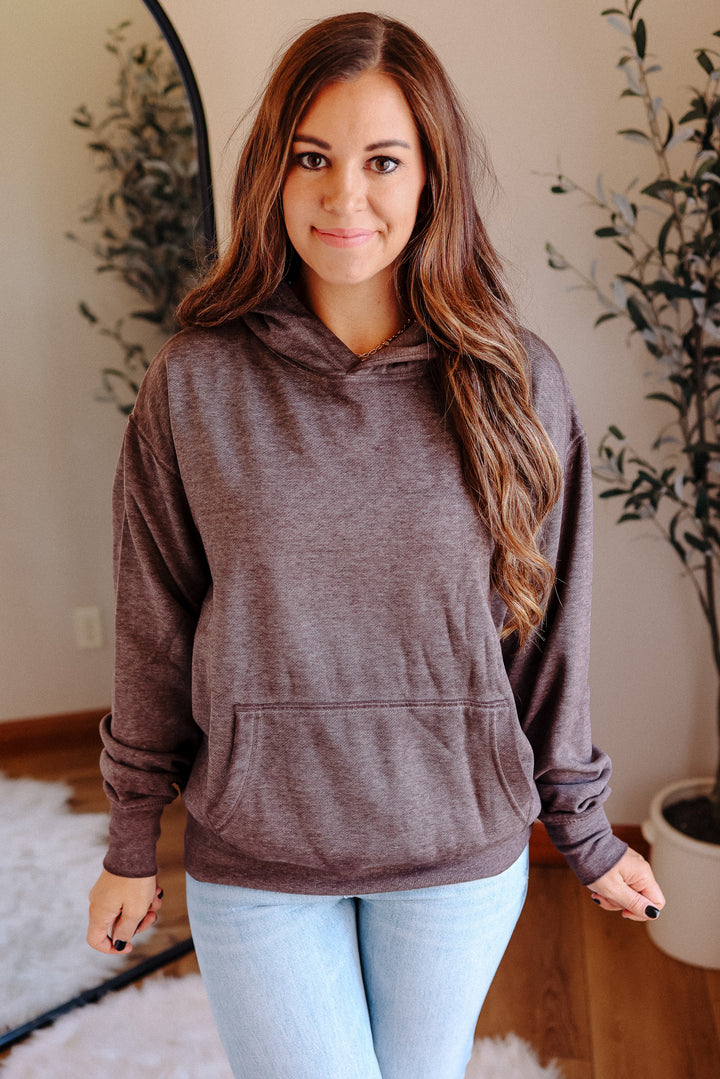 Estella Burnout Hoodie - Espresso