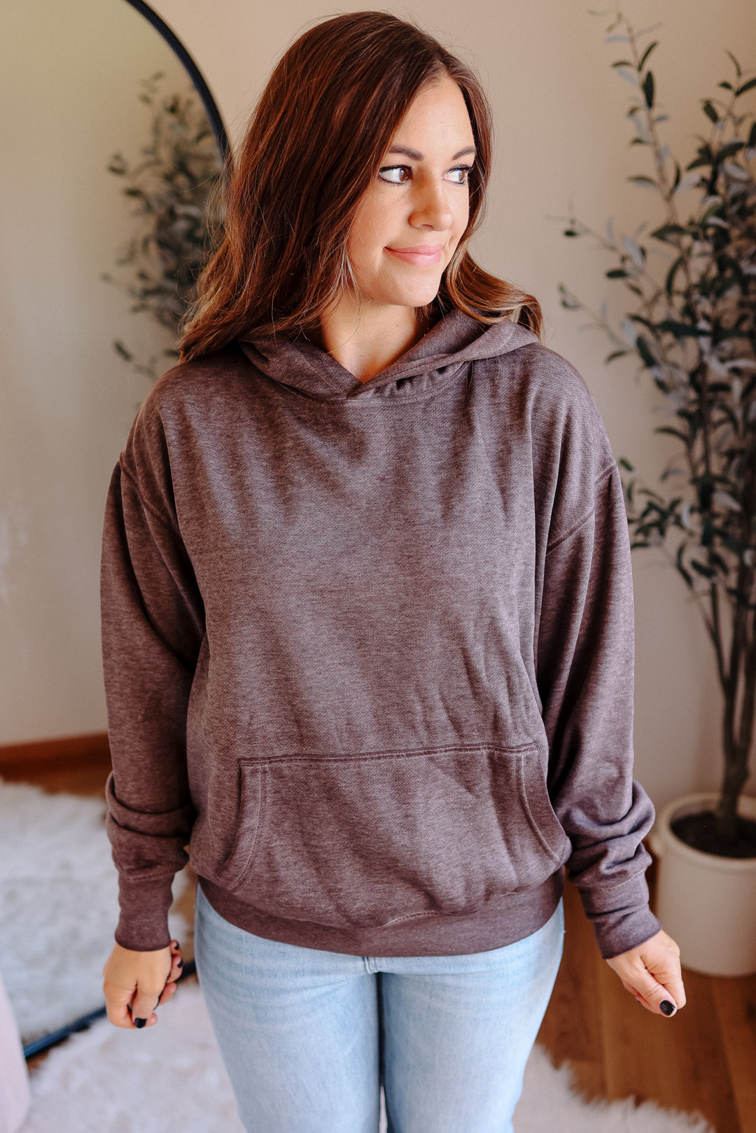 Estella Burnout Hoodie - Espresso