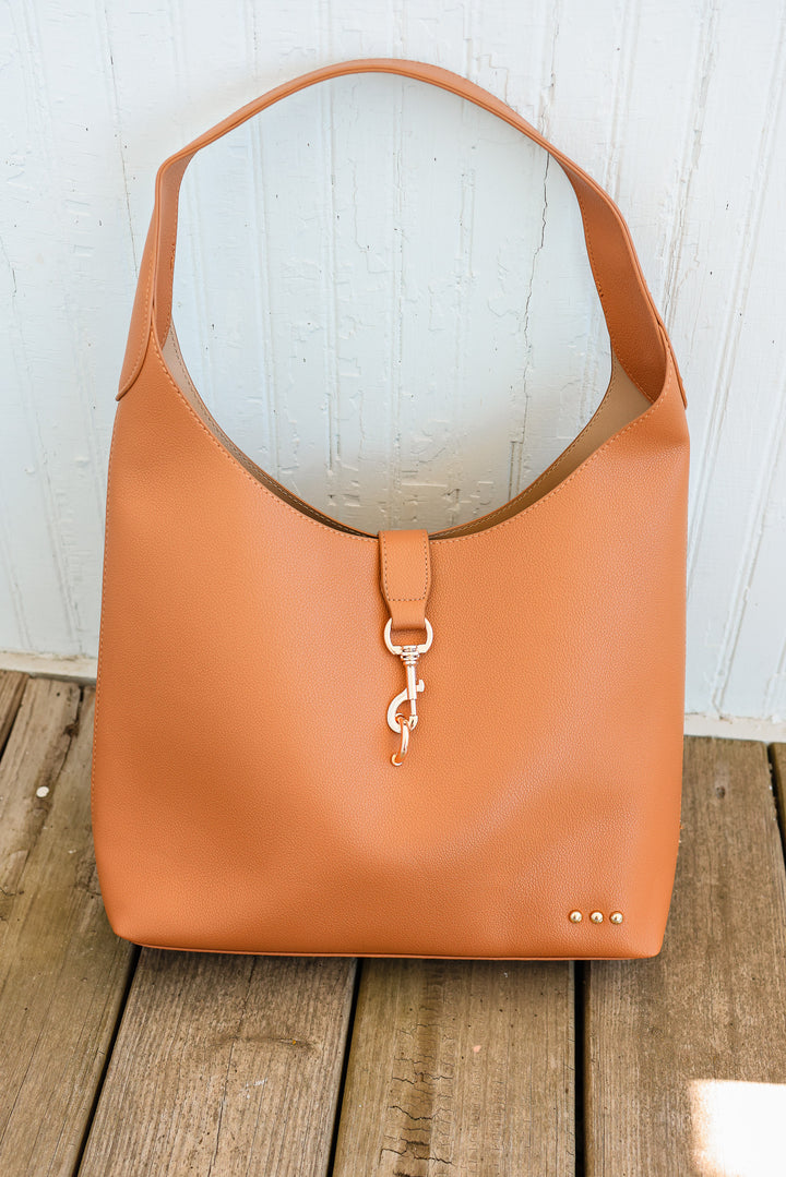 Haddie Hobo Vegan Leather Tote - Brown