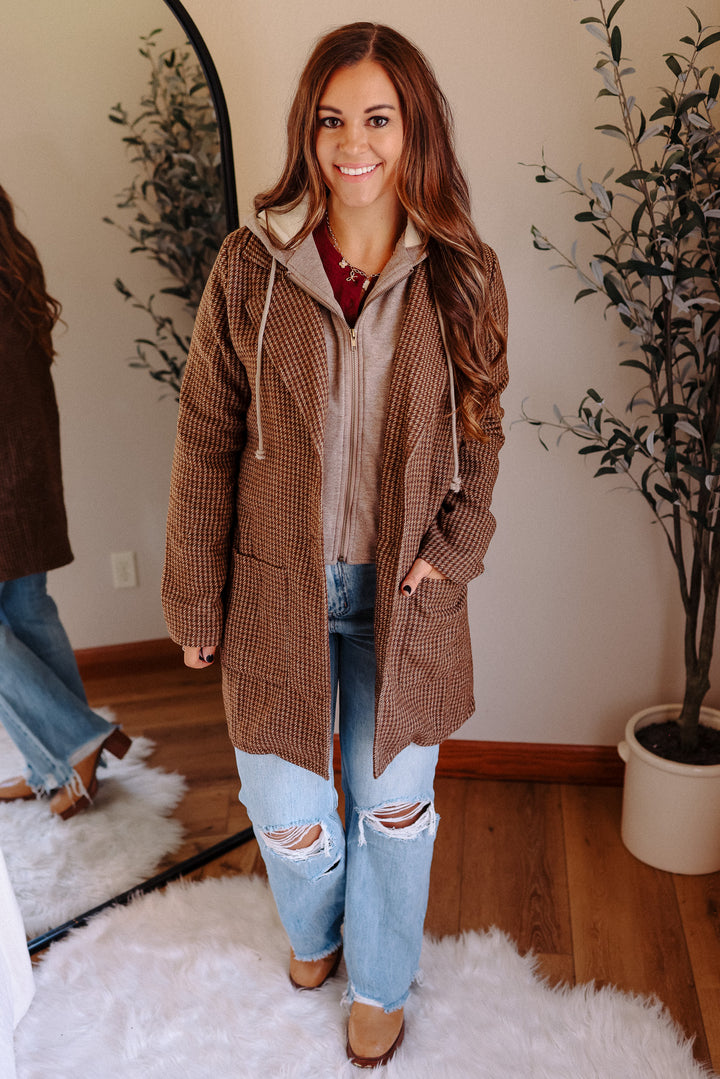 Teagan Detachable Hoodie Coat - Caramel