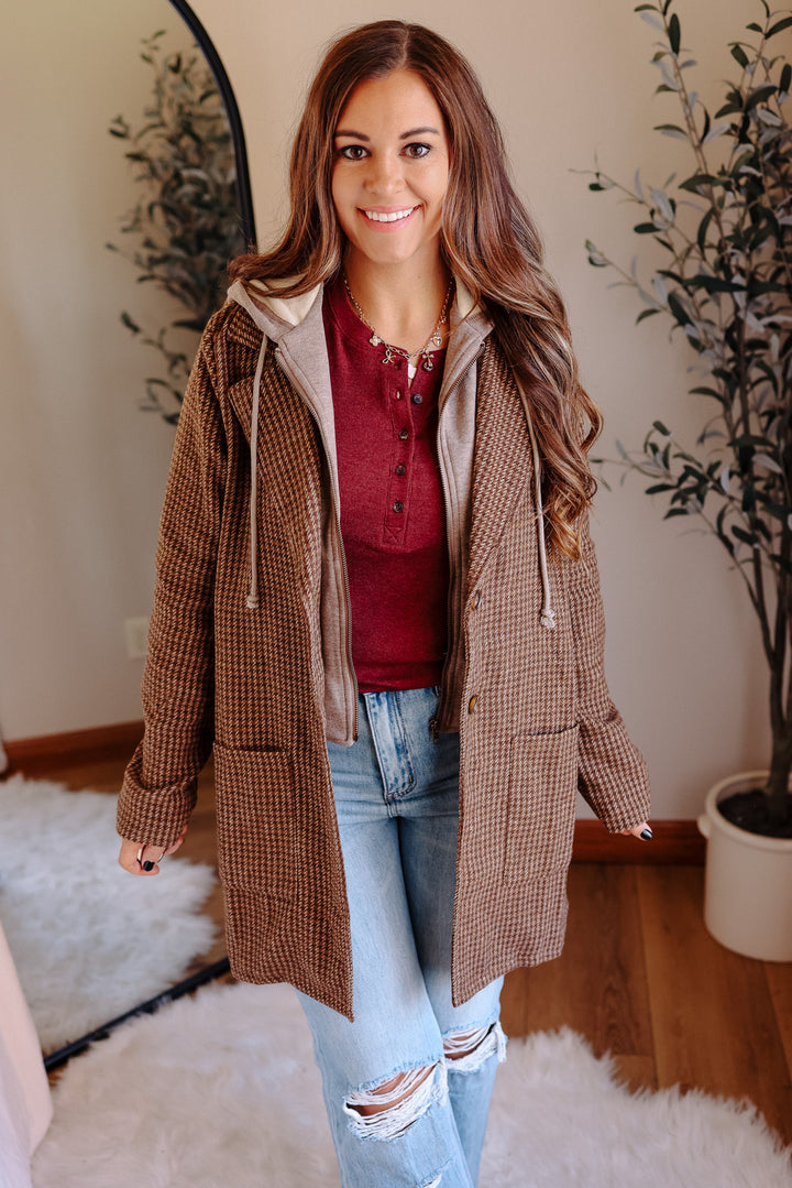 Teagan Detachable Hoodie Coat - Caramel