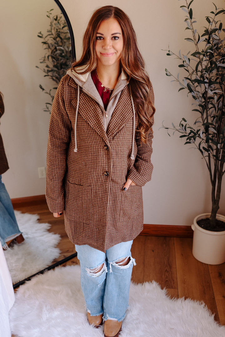 Teagan Detachable Hoodie Coat - Caramel