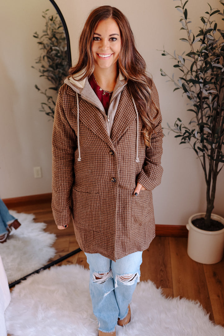 Teagan Detachable Hoodie Coat - Caramel