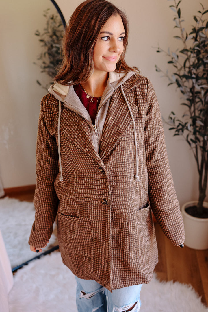 Teagan Detachable Hoodie Coat - Caramel