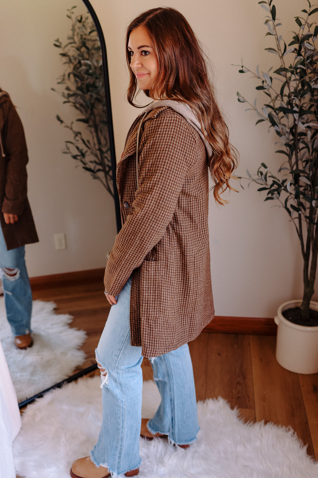 Teagan Detachable Hoodie Coat - Caramel