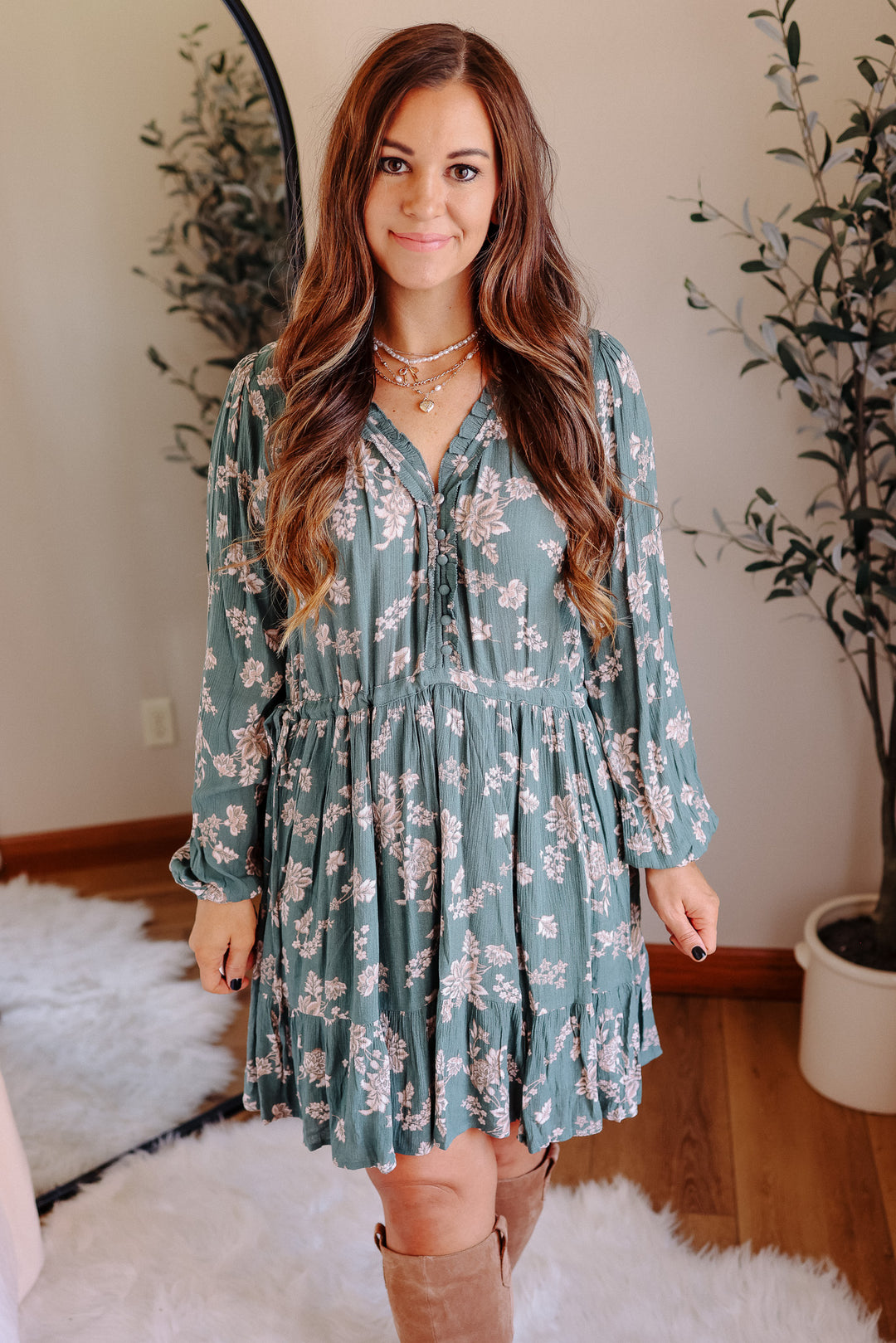 Pollie Ruffle Long Sleeve Dress