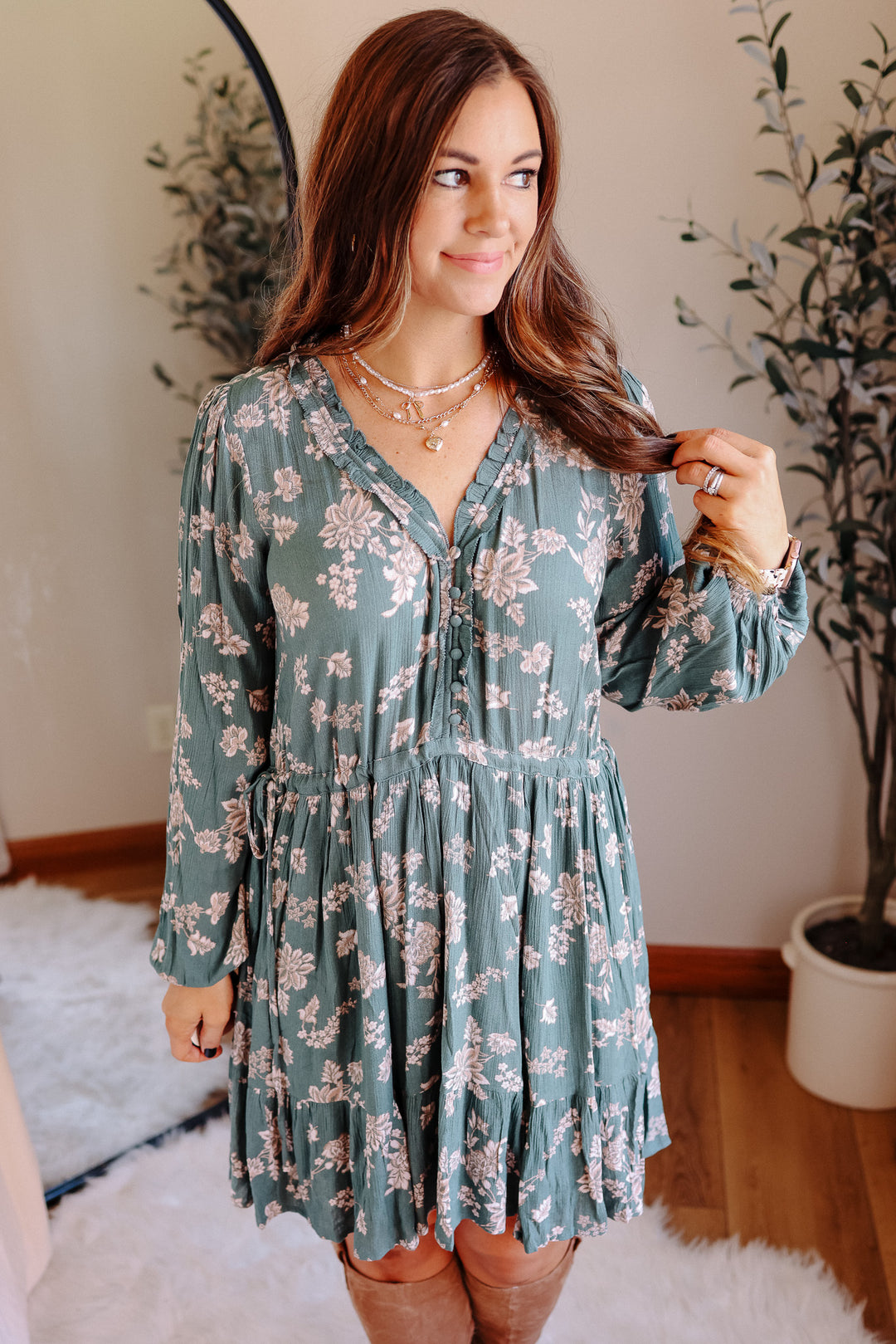 Pollie Ruffle Long Sleeve Dress