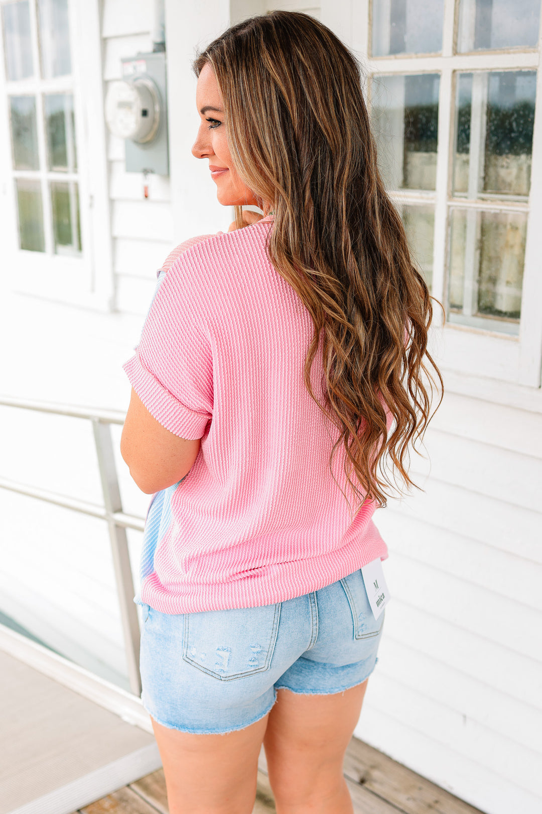 Kollyns Twist Rib Top - Pink