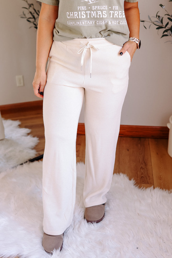 Lizzy Waffle Knit Pants - Cream