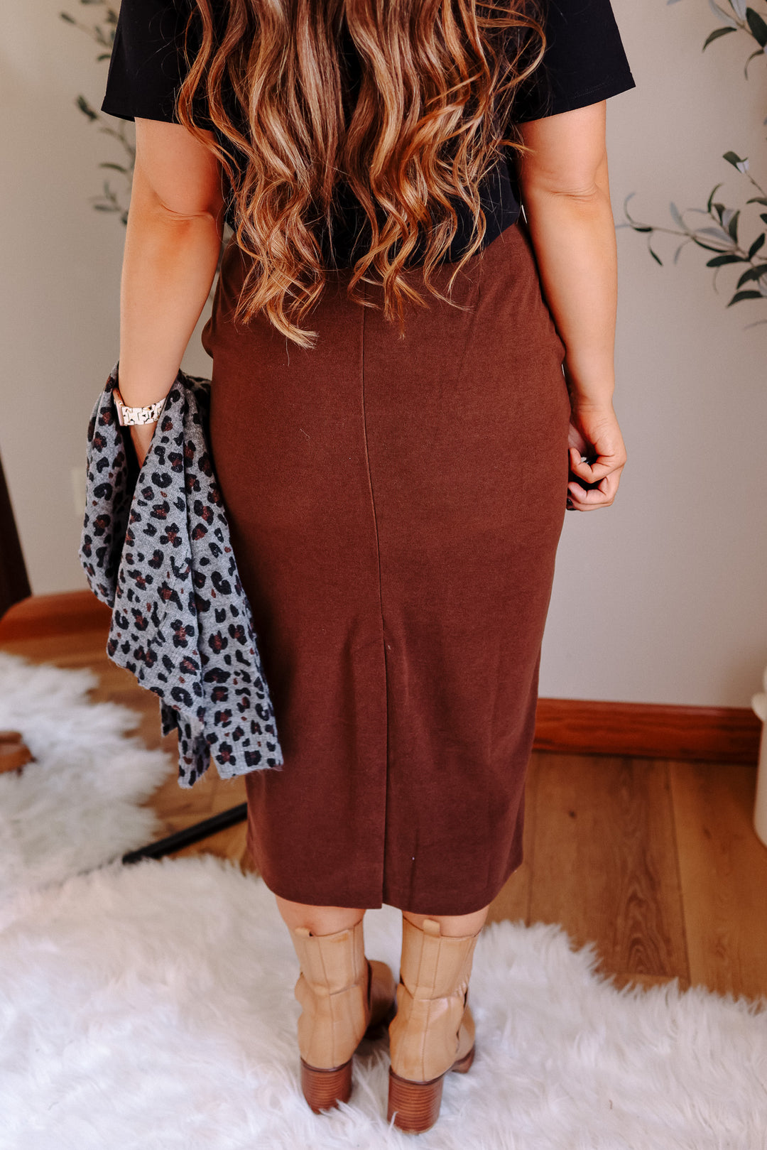 Estee Brush Midi Skirt - Coffee