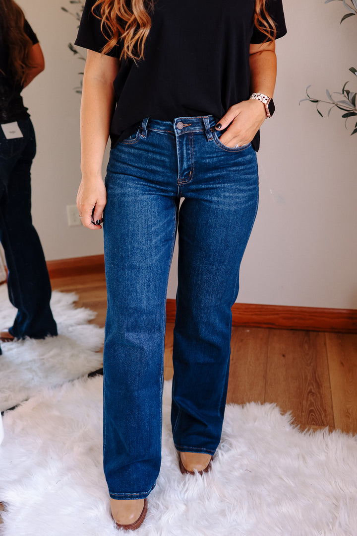 VERVET: LARKIN DARK WASH FLARE JEANS