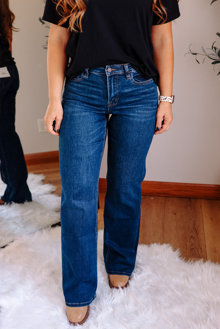 VERVET: LARKIN DARK WASH FLARE JEANS