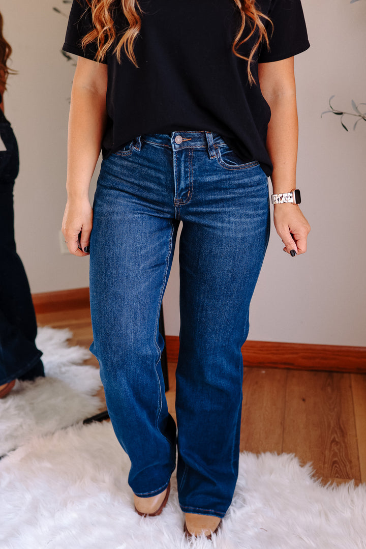 VERVET: LARKIN DARK WASH FLARE JEANS