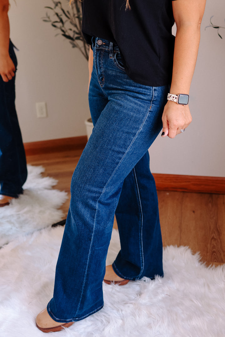 VERVET: LARKIN DARK WASH FLARE JEANS