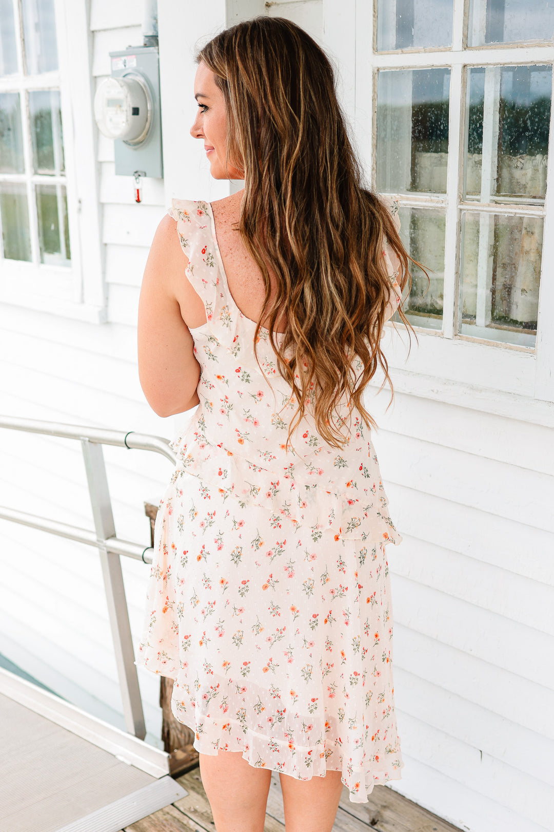 Brooke Flutter and Floral Midi Dress