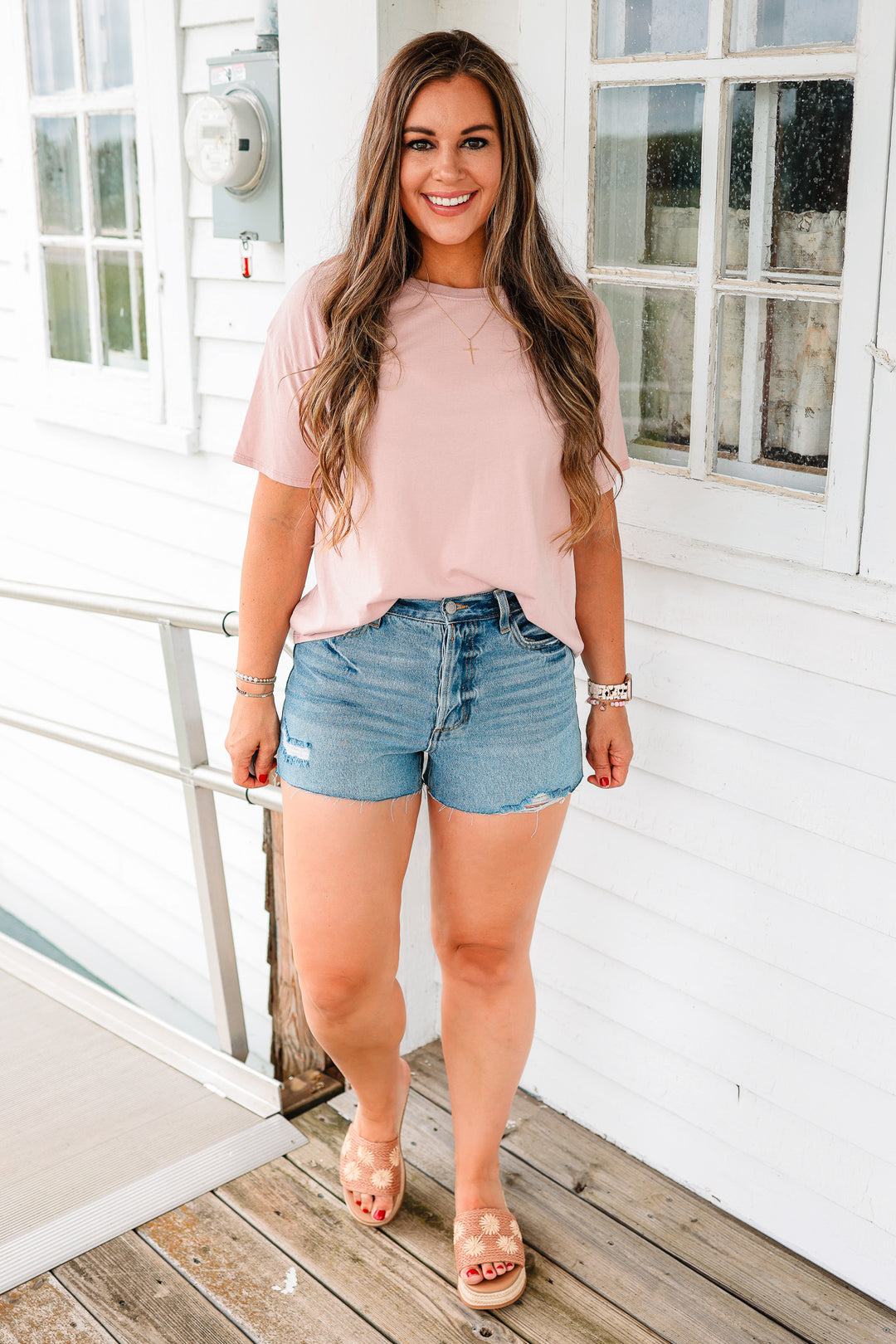 Trish Crop T-Shirt - Dusty Pink