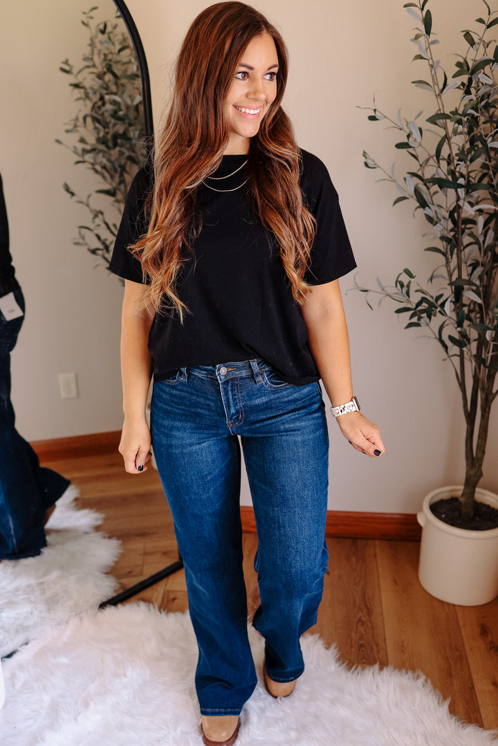 VERVET: LARKIN DARK WASH FLARE JEANS