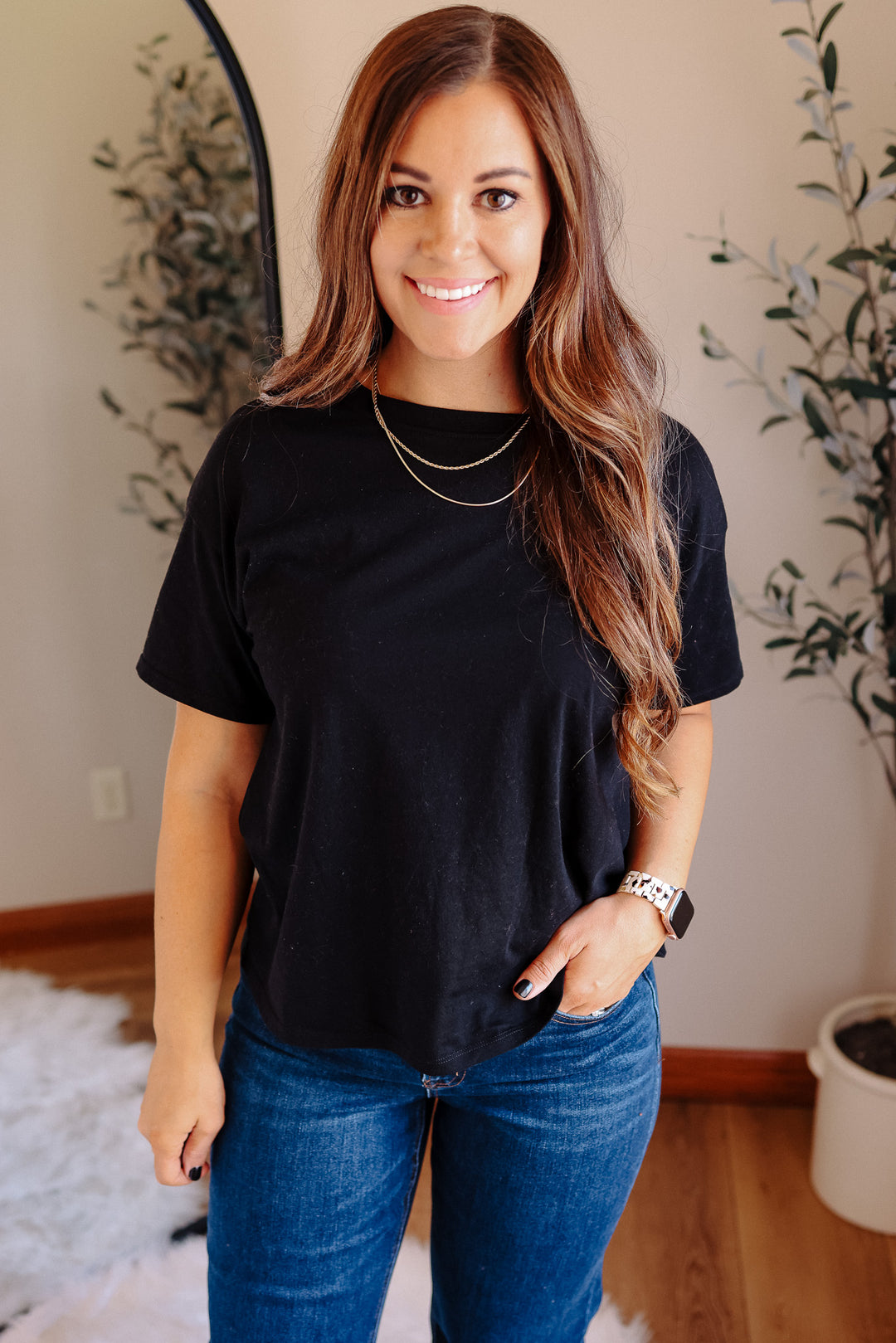 Trish Crop T-Shirt - Black