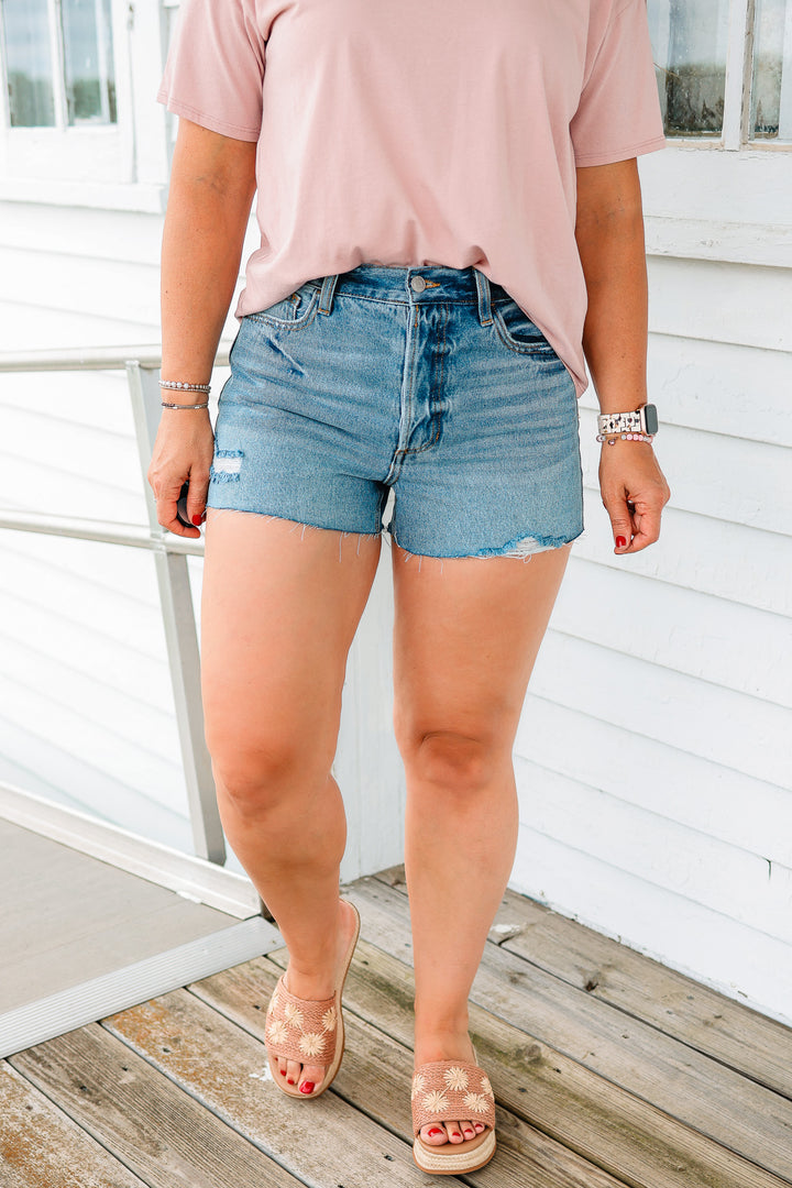 Marleigh Distressed Hem Shorts