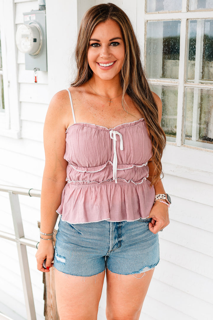 Winslet Ruffle Cami - Mauve
