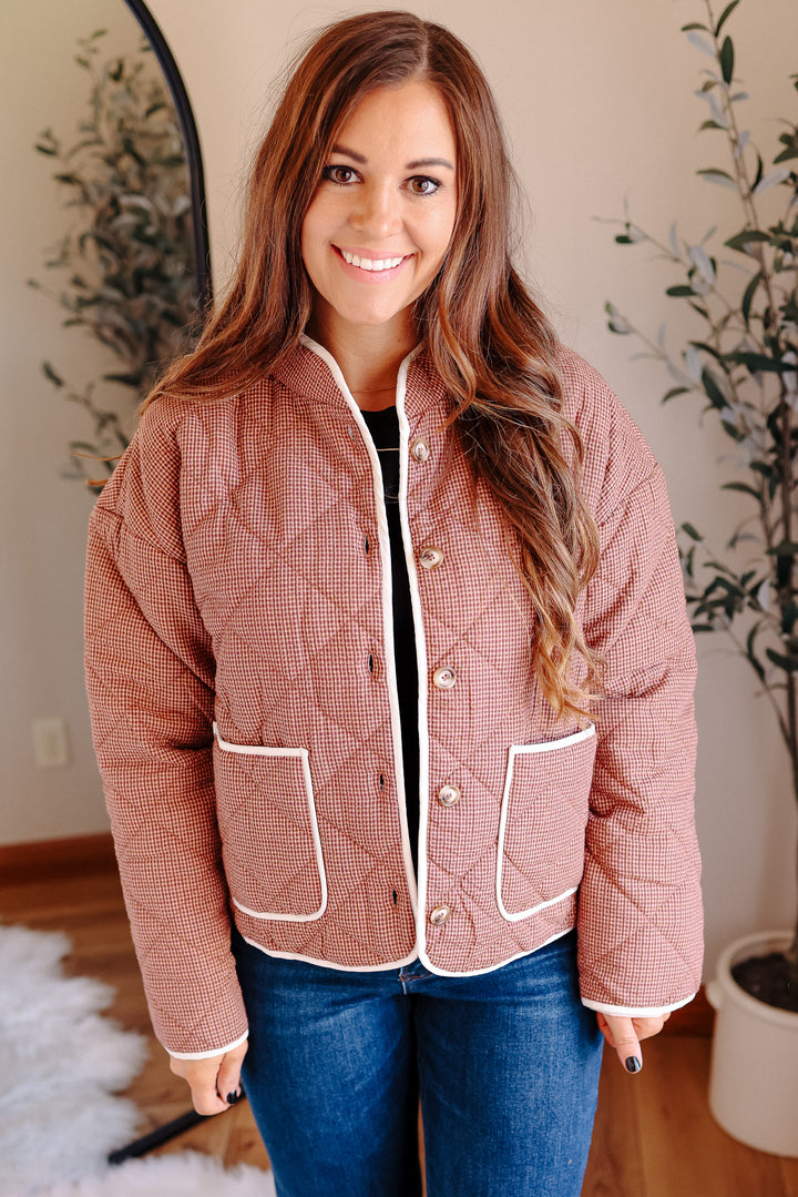 Lee Button Down Quilted Jacket - Winter Rose