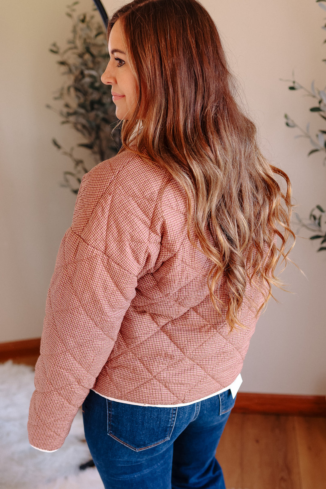 Lee Button Down Quilted Jacket - Winter Rose