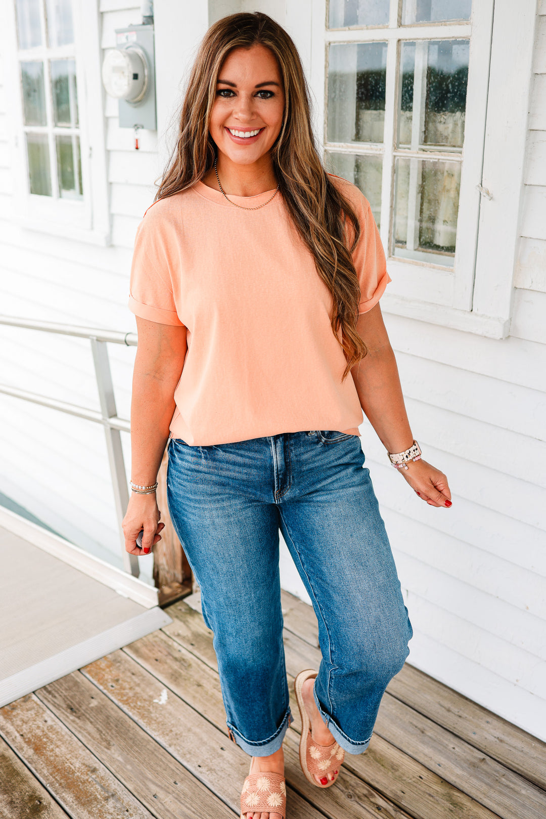 Mali Short Sleeve Tee - Peaches