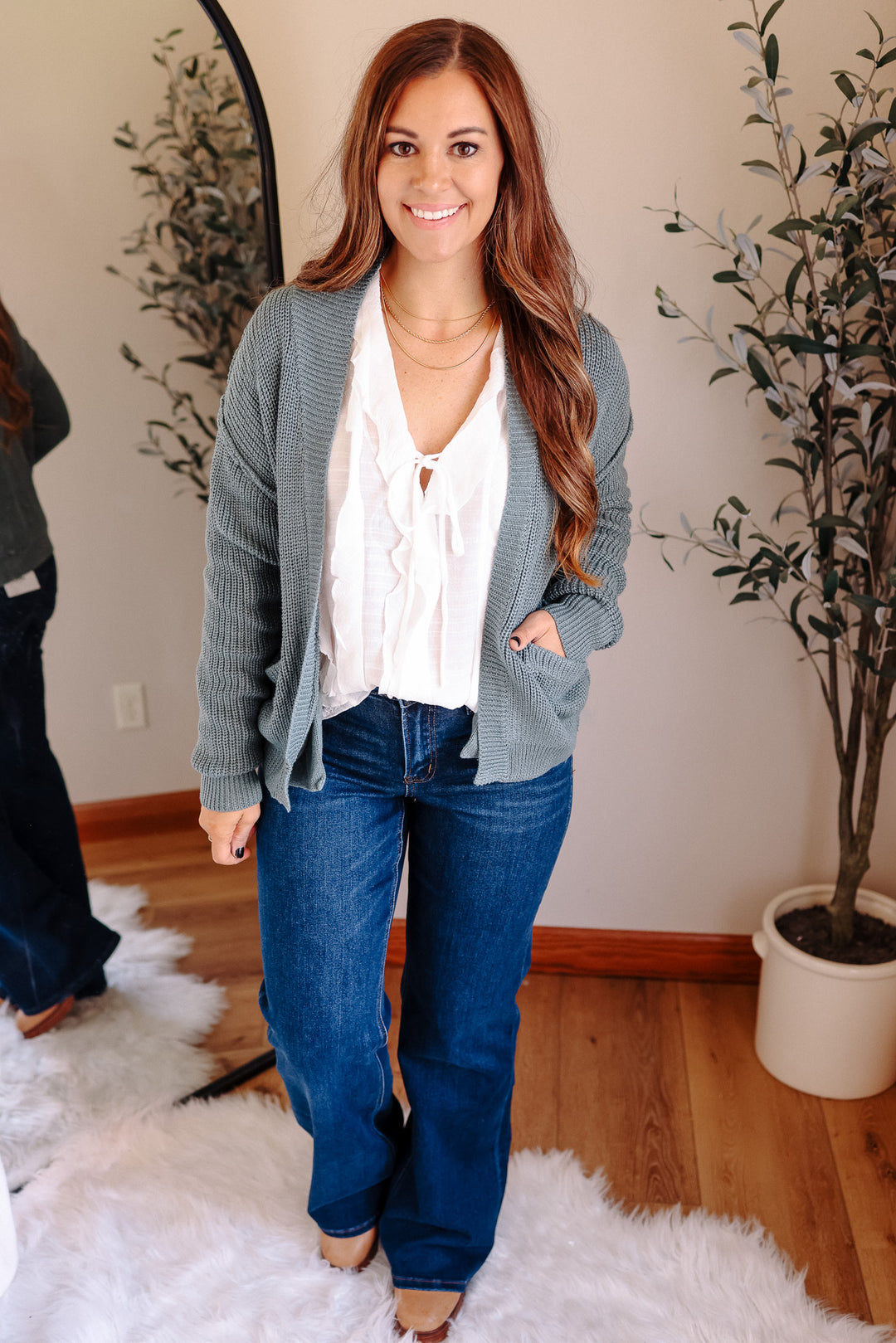 Braylee Cardigan - Emerald Blue