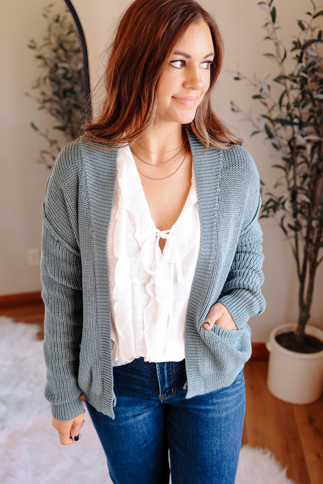 Braylee Cardigan - Emerald Blue