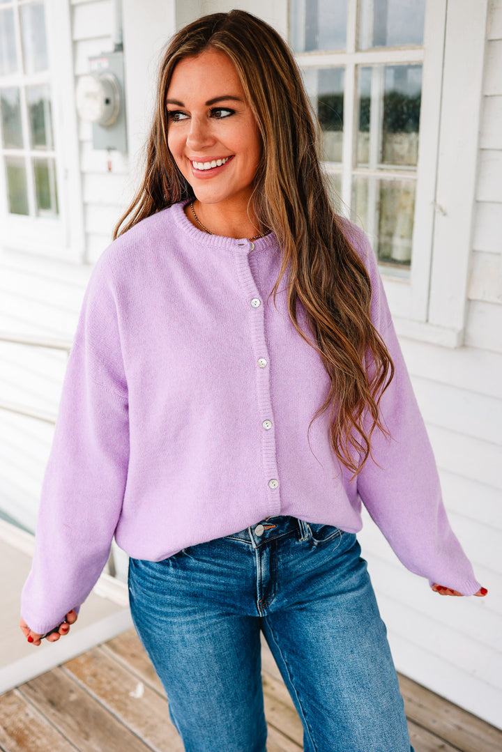 Sadie Sweater Cardigan - Lavender
