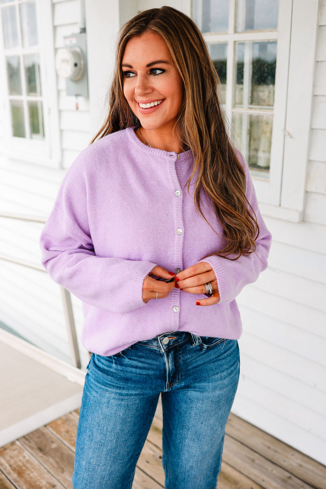 Sadie Sweater Cardigan - Lavender