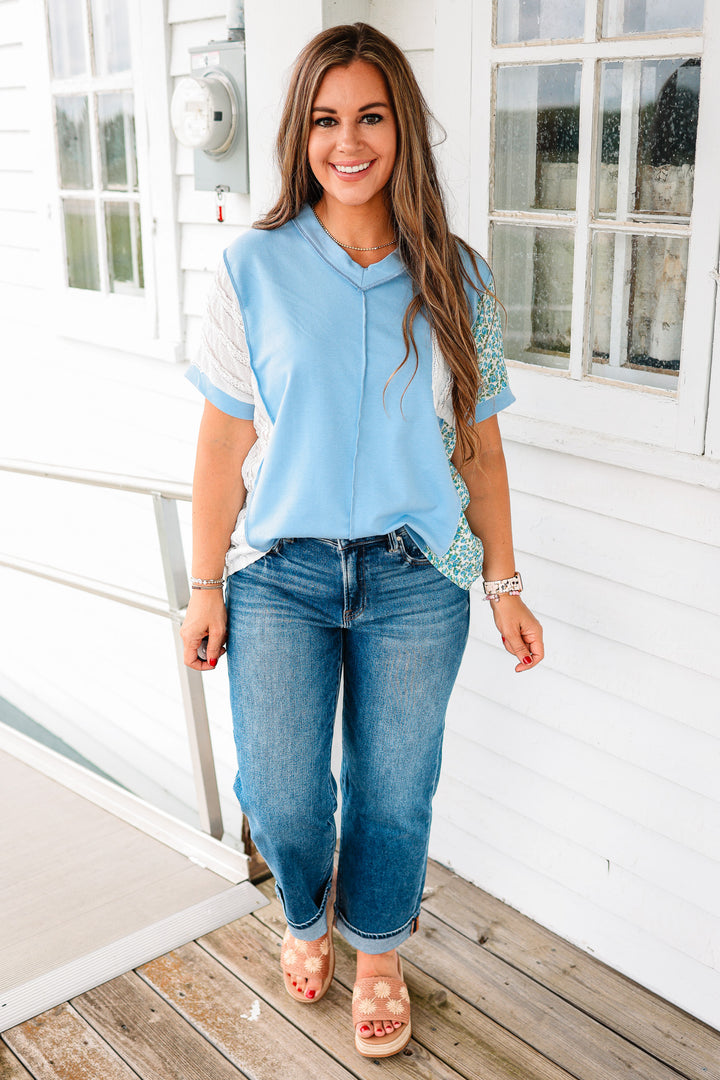 Stella Colorblock V Neck Top