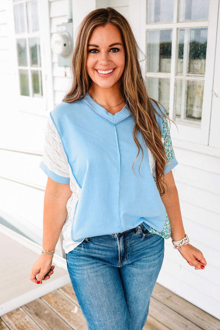 Stella Colorblock V Neck Top