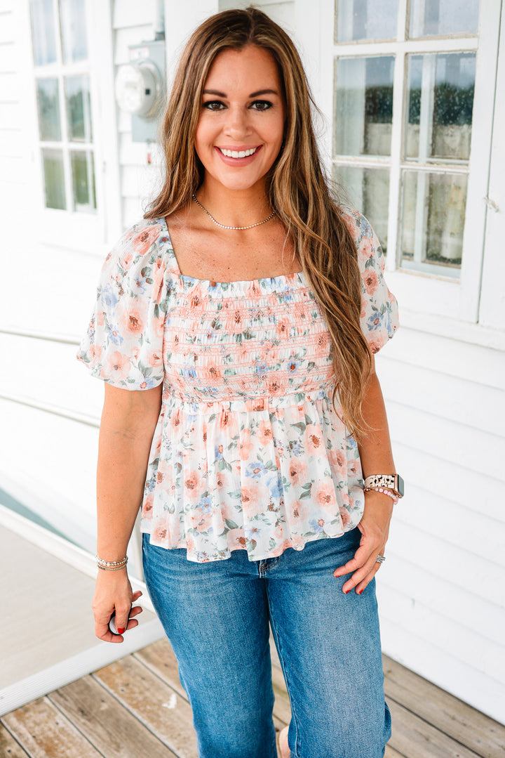 Presley Floral Smocked Top