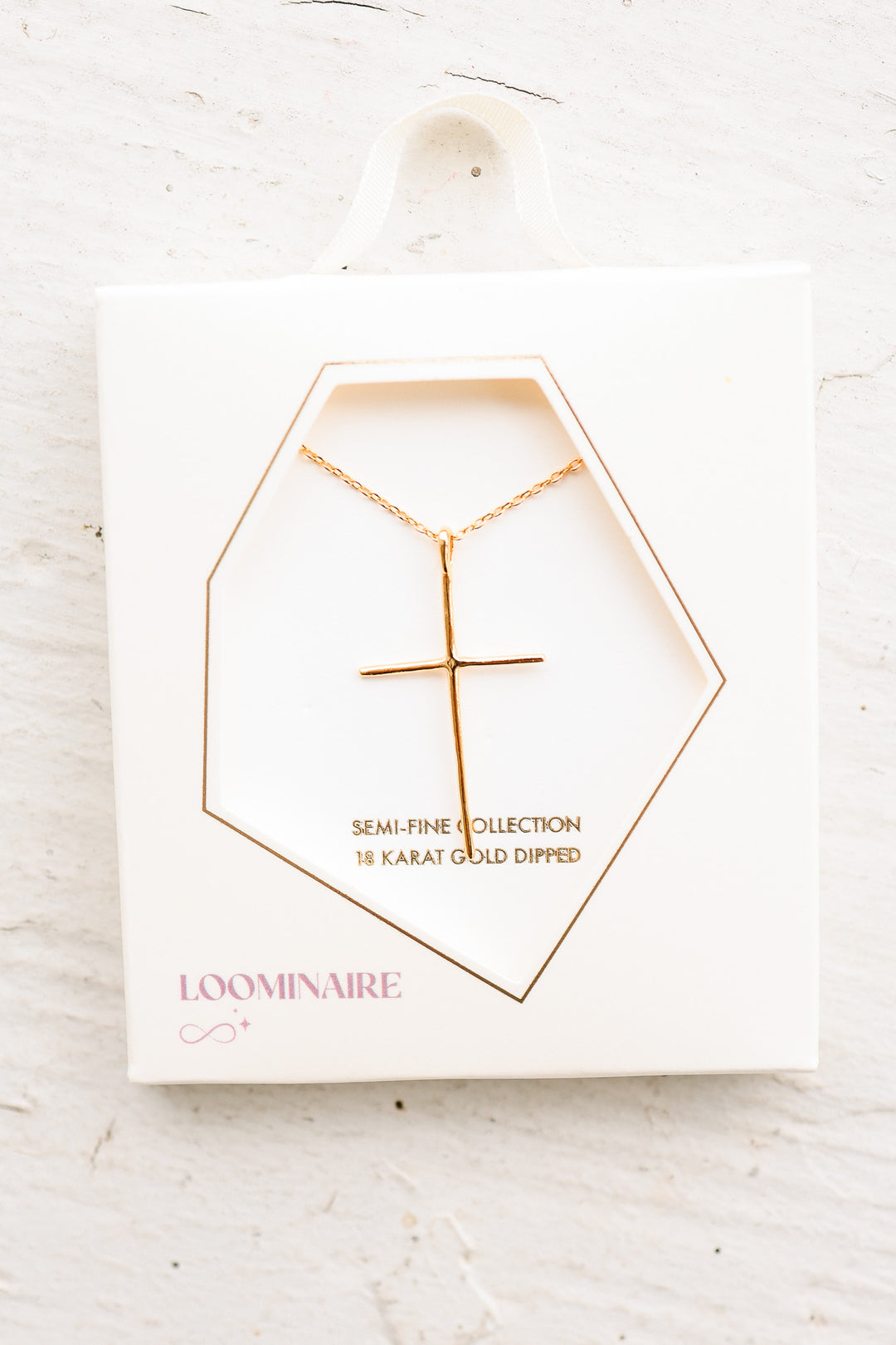 Gold Chain Sleek Cross Pendant Necklace