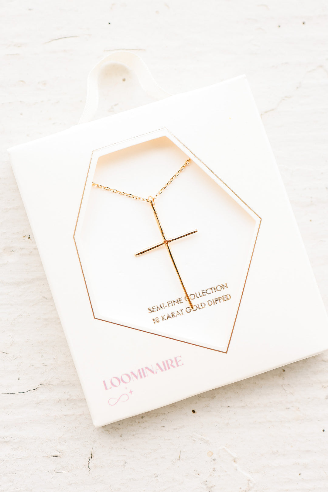 Gold Chain Sleek Cross Pendant Necklace