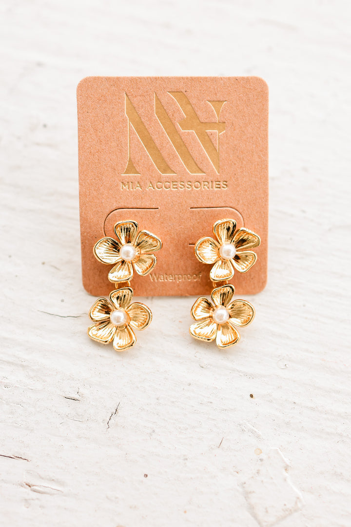 Pearl Floral Drop Earrings