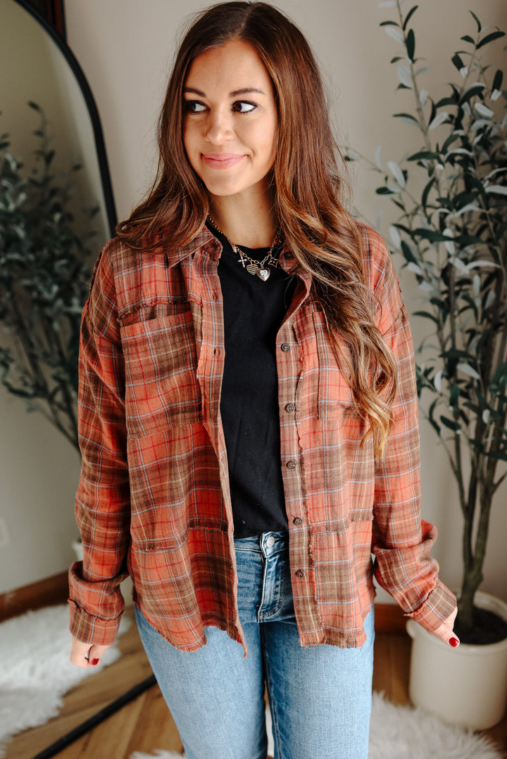 Lilah Washed Plaid Button Down