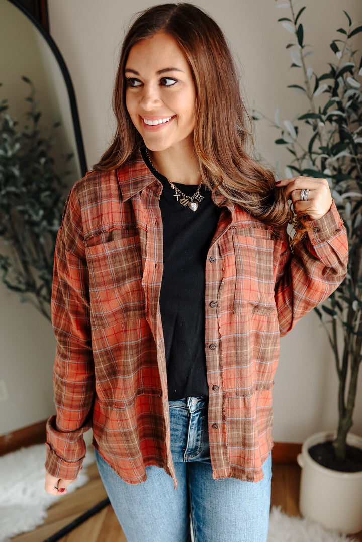 Lilah Washed Plaid Button Down