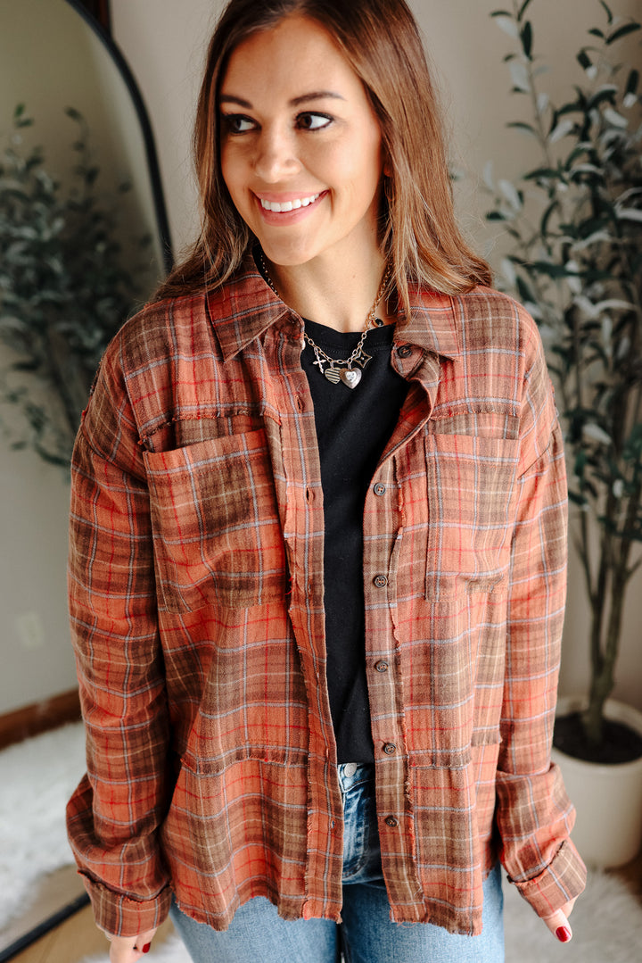 Lilah Washed Plaid Button Down