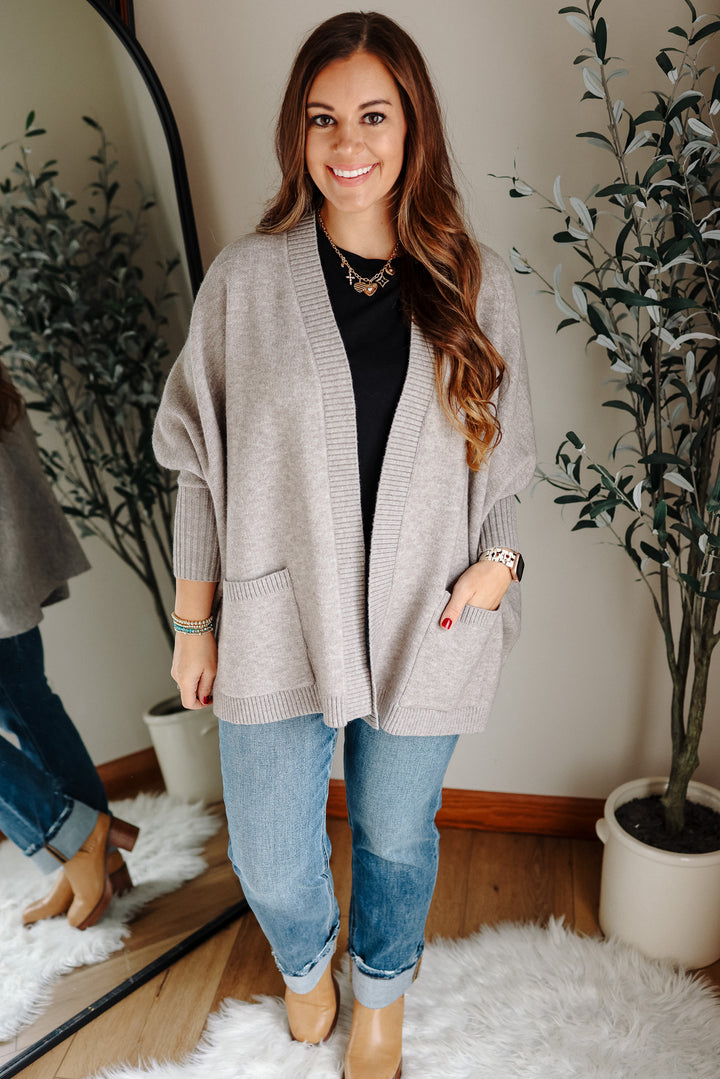 Ozzy Dolman Sleeve Cardigan - Grey