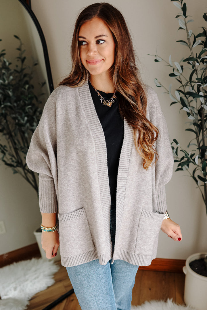 Ozzy Dolman Sleeve Cardigan - Grey