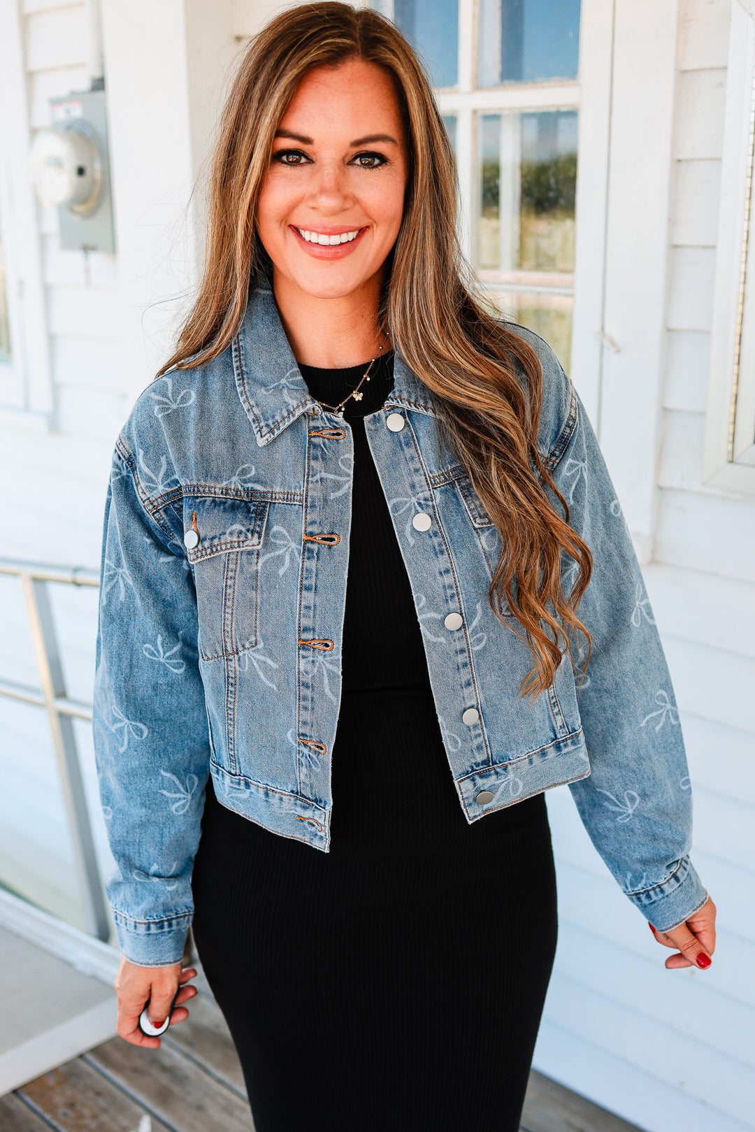 Ribbon Bow Denim Jacket