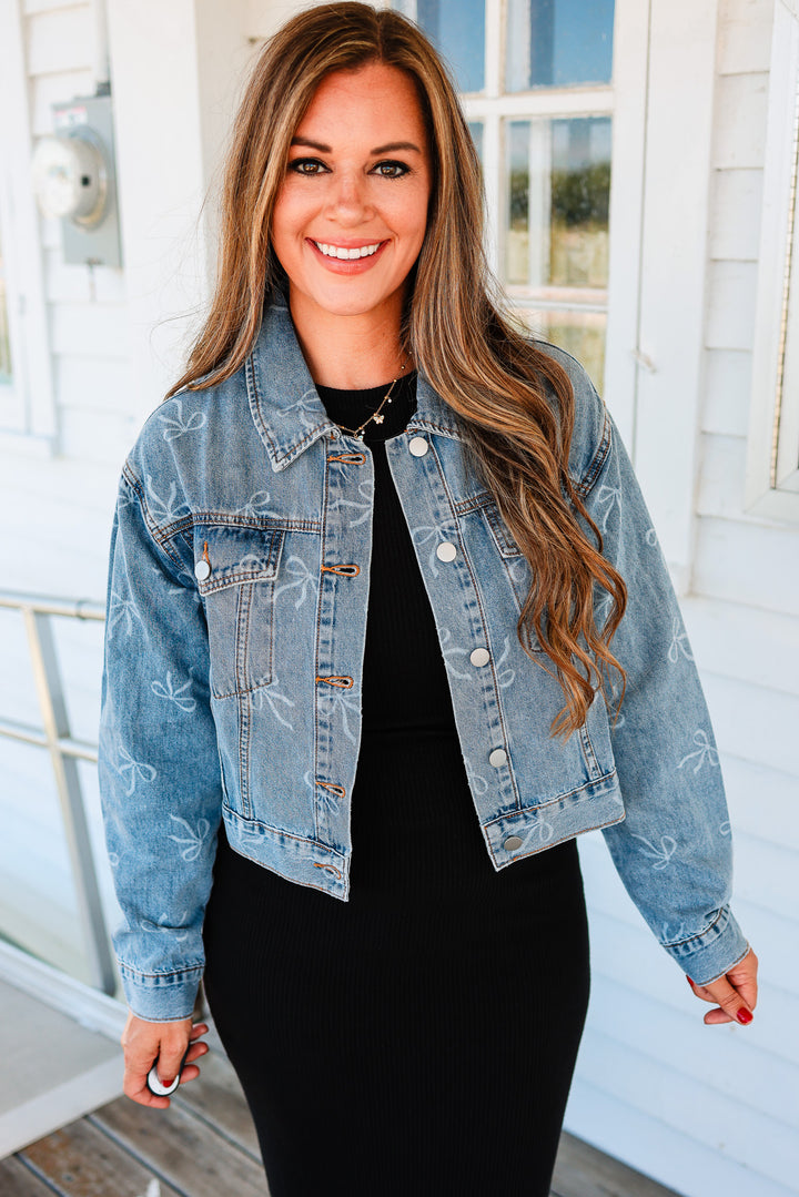 Ribbon Bow Denim Jacket
