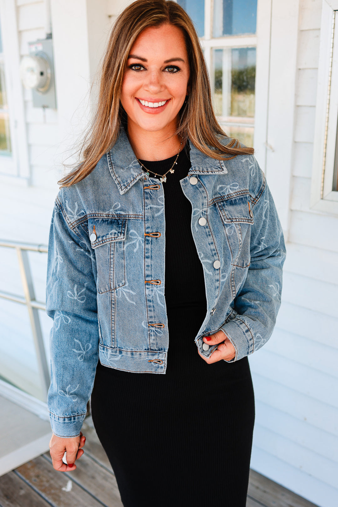 Ribbon Bow Denim Jacket