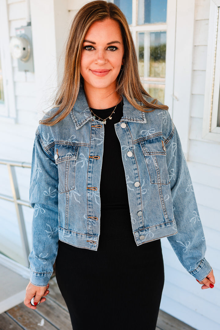 Ribbon Bow Denim Jacket
